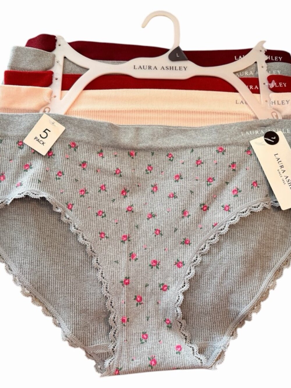 Laura Ashley Women's Underwear brief seamless panties 5 Pair size Large